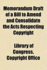 Memorandum Draft of a Bill to Amend and Consolidate the Acts Respecting Copyright