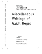 Miscellaneous Writings G. W. F. Hegel