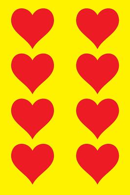 100 Page Unlined Notebook - Red Hearts on Yellow: Unruled; Blank White Paper; 6" x 9"; 15.2 cm x 22.9 cm; 50 Sheets; Page Numbers; Table of Contents; Diary; Journal; Glossy Cover; Love; Luv - Cactus, Marc, and Cactus Notebooks 6 in X 9 in, and Cactus Blank Unlined Notebooks