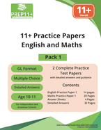 11+ GL Practice Papers - Maths and English - Pack 1