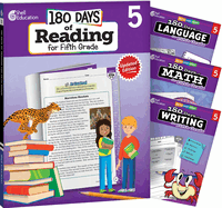180 Days Reading, Math, Writing, & Language Grade 5: 4-Book Set