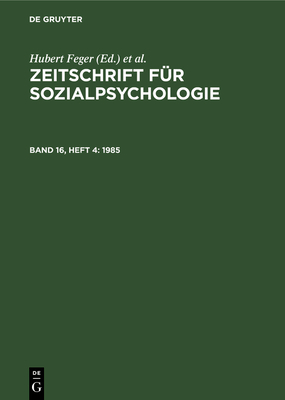 1985 - Feger, Hubert (Editor), and Graumann, C F (Editor), and Holzkamp, Klaus (Editor)
