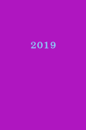 2019: Kalender/Terminplaner: 1 Woche auf 2 Seiten, Format ca. A5, Cover lila