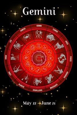 2019 Zodiac Weekly Planner - Gemini May 22 - June 21: Red Zodiac Wheel on Black Starry Background - 14 Weekly Month Planner Journal - Spring Hill Stationery