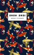 2020-2021 Weekly Planner: 5 X 8 Handy Size - 24 Months Agenda Planner - Calendar Schedule & Goal Setting - Meditative koi fish cover