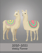 2020 - 2021 Weekly Planner: Two-Year Diary & Notebook with To Do List - US Edition - Two Llama / Alpaca Gray