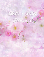 2020 - 2024 - Five Year Planner: Agenda for the next 5 Years - Monthly Schedule Organizer - Appointment, Notebook, Contact List, Important date, Month's Focus, Calendar - 60 Months - Elegant Pink Flowers