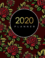 2020 Planner: January-December 2020 12-monthly Calendar Schedule Organizer with Inspirational Quotes 48-Weekly Planner Blank and Lined Journal to write Volume 12 Exotic Red Roses Pattern Floral Design 8.5x 11 inches, 100 pages