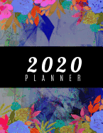 2020 Planner: January-December 2020 12-monthly Calendar Schedule Organizer with Inspirational Quotes Unique Customized Cover-Themed Colored Interior Border Volume Royal Blue Abstract Floral Design 8.5x 11 inches, 30 pages