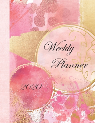 2020 Weekly Planner: Jan 1st to Dec 31st 2020 - 8.5"x11" Pretty Pink Watercolour Patterned Paperback - Barton, Sarah, and Publishing, Angel Cuddle