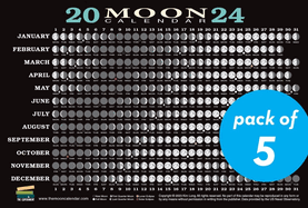 2024 Moon Calendar Card (5 pack): Lunar Phases, Eclipses, and More!
