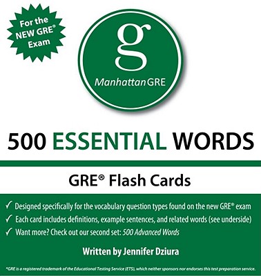 500 Essential Words: Manhattan GRE Vocabulary Flash Cards - Manhattan GRE