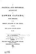 A Political and Historical Account of Lower Canada