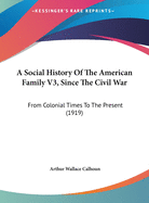 A Social History of the American Family V3, Since the Civil War: From Colonial Times to the Present (1919)