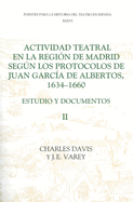 Actividad Teatral En La Regi?n de Madrid Segn Los Protocolos de Juan Garc?a de Albertos, 1634-1660: II: Estudio Y Documentos: Documents 250-422, Appendices Etc.