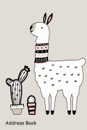 Address Book: For Contacts, Addresses, Phone, Email, Note, Emergency Contacts, Alphabetical Index with Cute Cartoon Llama