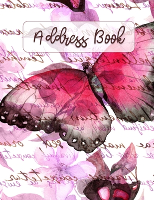 Address Book: Large Print - Pink Butterfly Design - Large Telephone ...