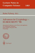 Advances in Cryptology - Eurocrypt '98: International Conference on the Theory and Application of Cryptographic Techniques, Espoo, Finland, May 31 - June 4, 1998, Proceedings