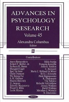 Advances in Psychology Researchv. 45 - Columbus, Alexandra (Editor)