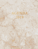 Agenda 2019: Agenda Settimanale Con Calendario 2019 - Marmo Bianco E Oro - 1 Settimana Per Pagina - Da Gennaio a Dicembre 2019