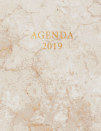 Agenda 2019: Semana Vista - Mrmol Blanco Y Oro - Organizador Da Pgina Espaol - 52 Semanas Enero a Diciembre 2019