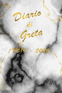 Agenda Scuola 2019 - 2020 - Greta: Mensile - Settimanale - Giornaliera - Settembre 2019 - Agosto 2020 - Obiettivi - Rubrica - Orario Lezioni - Appunti - Priorit - Elegante effetto Marmo con scritte in Oro Antico