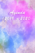 Agenda Scuola 2019 - 2020: Mensile - Settimanale - Giornaliera - Settembre 2019 - Agosto 2020 - Obiettivi - Rubrica - Orario Lezioni - Appunti - Priorit - Elegante copertina con un bellissimo effetto acquerello