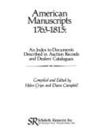American Manuscripts 1763-1815