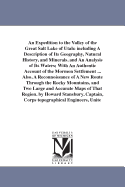 An Expedition to the Valley of the Great Salt Lake of Utah: Including a Description of Its Geography, Natural History, and Minerals, and an Analysis of Its Waters; With an Authentic Account of the Mormon Settlement ... Also, a Reconnoissance of a New...