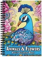Animals & Flowers Adult Coloring Book