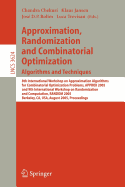 Approximation, Randomization and Combinatorial Optimization. Algorithms and Techniques - Chekuri, Chandra (Editor), and Jansen, Klaus (Editor), and Rolim, Jos D P (Editor)