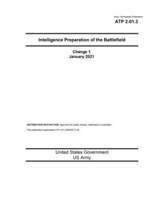 Army Techniques Publication ATP 2-01.3 Intelligence Preparation of the Battlefield Change 1 January 2021 - Us Army, United States Government