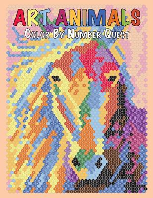 ART ANIMALS Color By Number Quest: Activity Puzzle Color By Number Book for Adults Relaxation and Stress Relief - Drawing, Sunlife