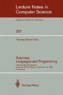 Automata, Languages and Programming: 14th International Colloquium, Karlsruhe, Federal Republic of Germany, July 13-17, 1987. Proceedings