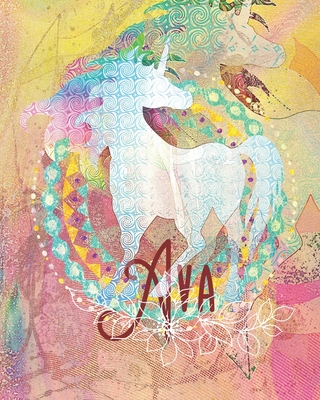 Ava: Colorful Rainbow Unicorn - 100 Pages 8"X10" Girl's Composition Wide Ruled Notebook - Geeky Fairy, Unicorn