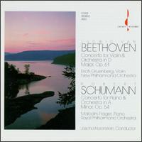 Beethoven: Concerto for Violin & Orchestra; Schumann: Concerto for Piano & Orchestra - Erich Gruenberg (violin); Malcolm Frager (piano); Jascha Horenstein (conductor)