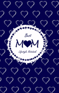 Best Mom Lifestyle Write-in Notebook, Dotted Lines, 288 Pages, Wide Ruled, Medium Size 6 x 9 Inch (A5) Hardcover (Blue)