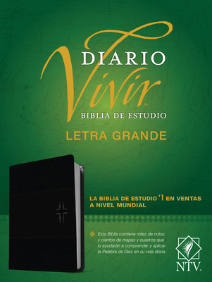 Biblia de Estudio del Diario Vivir Ntv, Letra Grande (Sentipiel, Negro/?nice, Letra Roja) - Tyndale Bible (Creator)