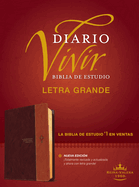 Biblia de Estudio del Diario Vivir Rvr60, Letra Grande (Letra Roja, Sentipiel, Caf/Caf Claro, ndice)