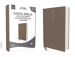 Biblia Nbla, Una Columna Con Referencias, Letra Grande, Tapa Dura/Tela, Gris, Edicin Letra Roja