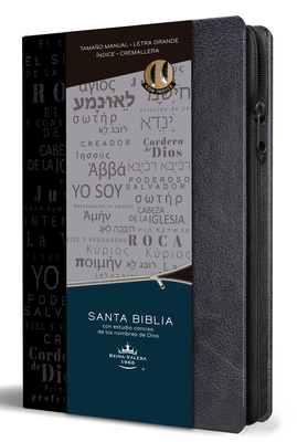 Biblia Rvr 1960 Nombres de Dios Letra Grande Tamao Manual Con ?ndice Y Cremalle Ra Color Negro / Spanish Bible Rvr60 Handy Size Black Names of God Index Zipp - Reina Valera Revisada 1960