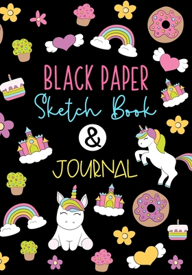 BLACK PAPER Sketch Book & Journal: A Journal And Sketchbook For Girls With Black Pages Gel Pen Paper - Press, Obsidian Paper