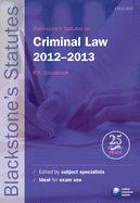 Blackstone's Statutes on Criminal Law 2012-2013