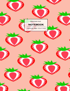 Blank Music Sheet Notebook: Staff Paper, 12 Staves Music Notebook, 8.5 X 11 (Large) 110 Pages - Beautiful Tasty Strawberries Pattern with Music Note (Music Composition Book)
