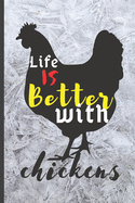 Blank Vegan Recipe Book "Life Is Better With Chickens": Best Blank Vegan CookBook to Write In - Collect the Recipes You Love in Your Own Custom Journal Diary Notebook Cooking 6" x 09" 101 Pages