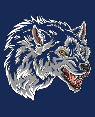 Blue Wolf Spirit Composition Notebook 2: Show Your Pack Pride for School, Home, or Office - Sledgepainter Books