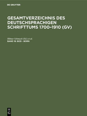 Bod - Born - Schmuck, Hilmar (Editor), and Gorzny, Willi (Editor), and Popst, Hans (Contributions by)