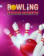 Bowling Score Sheet: Bowling Game Record Book - 118 Pages - Ninepins with Red Ball on Purple Background