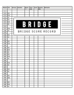 Bridge Score Record: Bridge Scoring Game Record Level Keeper Book, Bridge Scoresheet, Bridge Score Card, Lets You Track Your Whole Afternoon Play, Size 8.5 X 11 Inch, 100 Pages