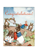 Bunnies Kissing in Garden - Engagement Greeting Card